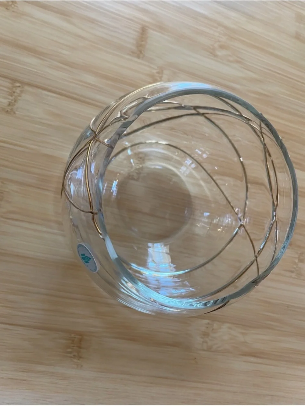 Partylite Calypso candle bowl with gold accents